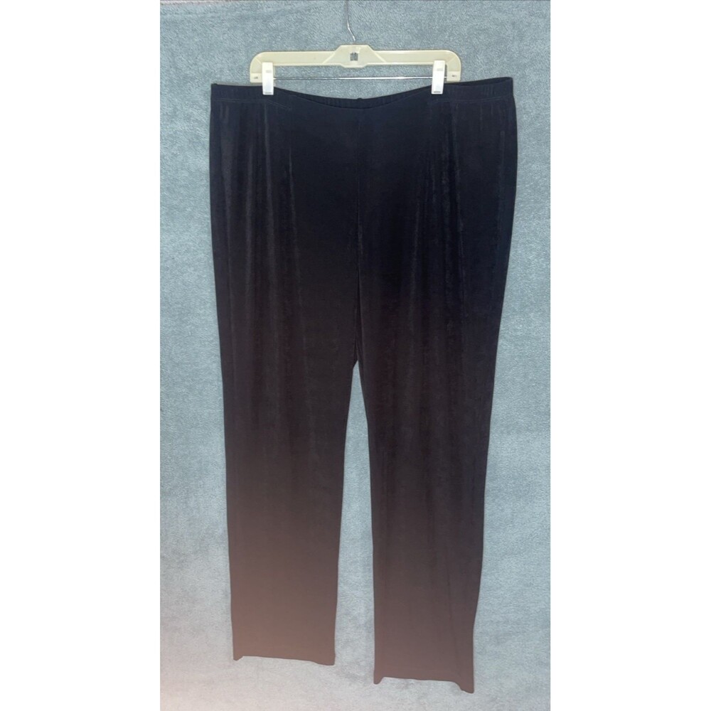Chicos Travelers Womens Pants 4T XXL Tall Black Straight Leg No Tummy Career